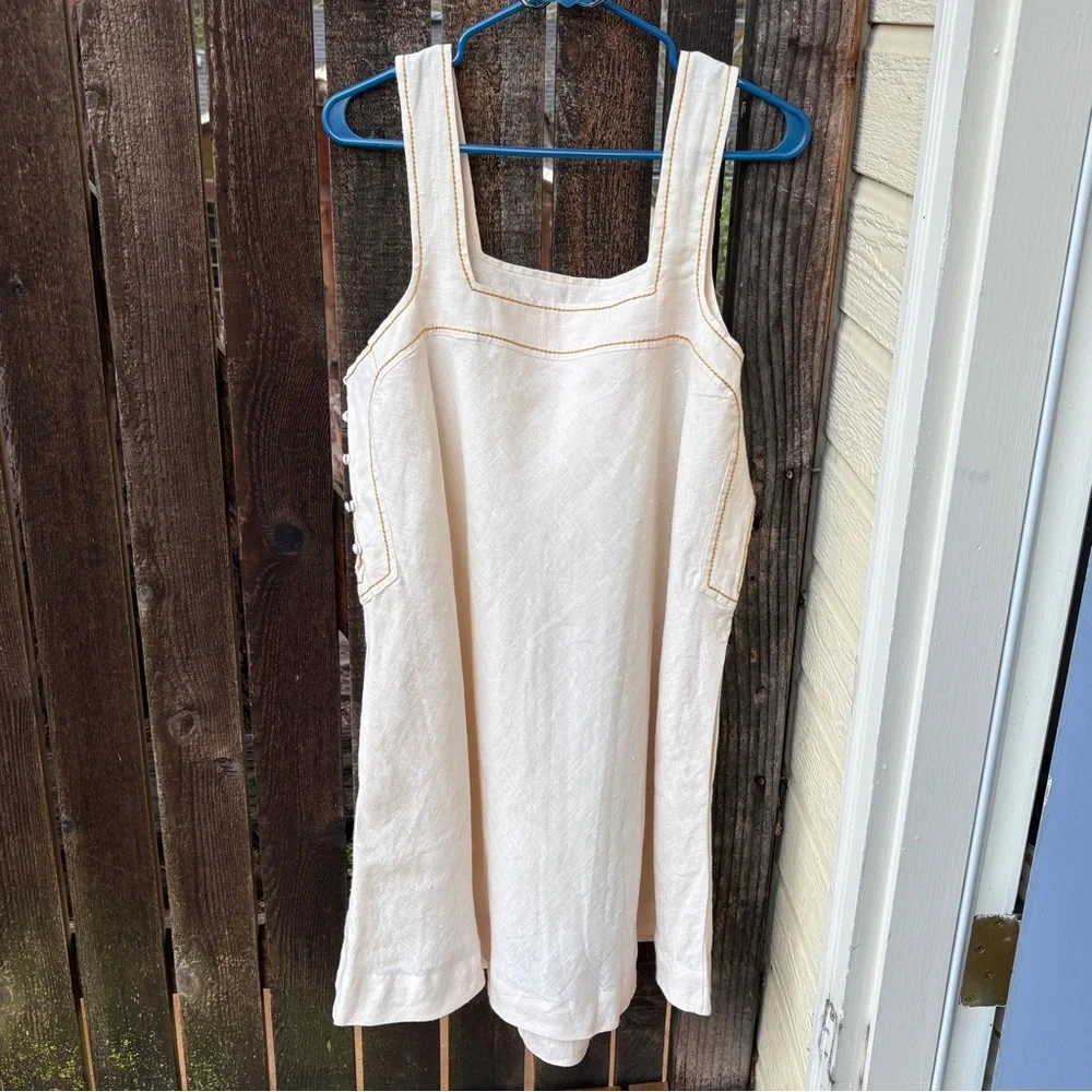 Christy Dawn The Khadia 100% Linen Floral Embroidery Dress NWOT In Cream Sz XL - Picture 2 of 15